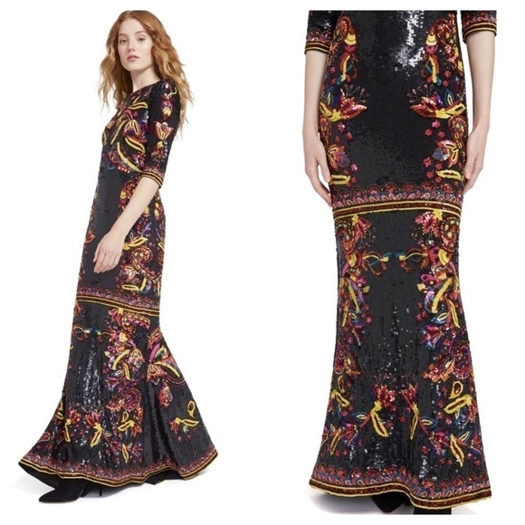 New Alice + Olivia Jae Sequin Gown - Picture 3 of 11
